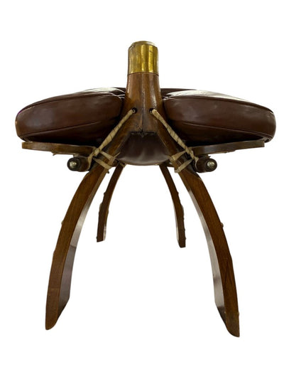 Vintage VTG Egyptian Camel Saddle Leather Stool