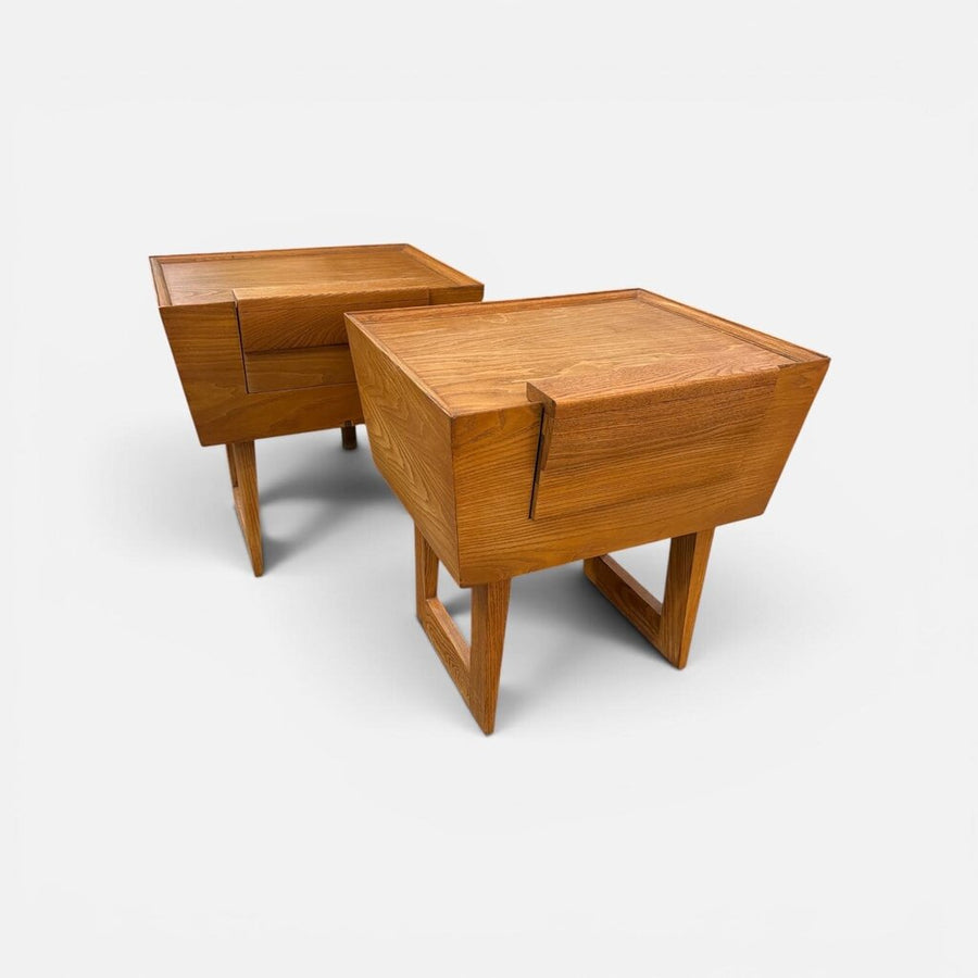 Mid Century Pair of Trapezoidal Side Tables by Paul Laszlo for Brown-Saltman (Set of 2)