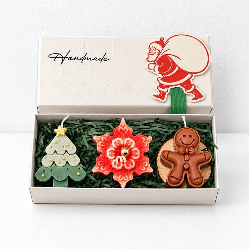 CouldNook Christmas Candle Gift Set - Sculpted Trio Box: Style3 / F