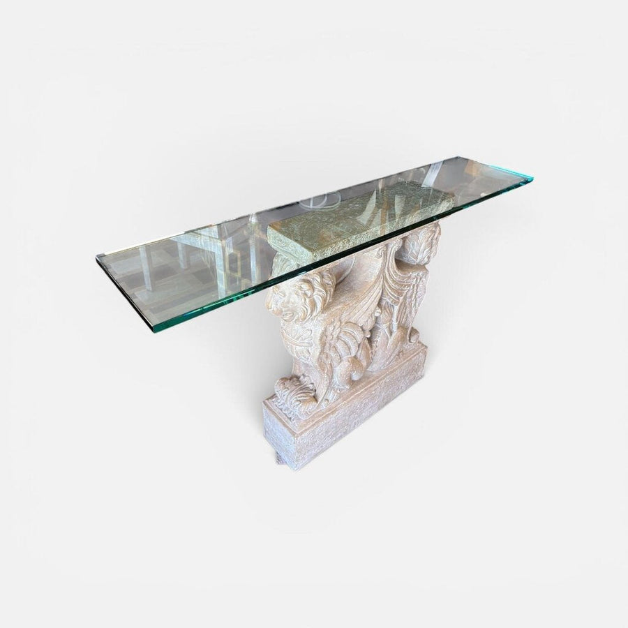 Vintage Griffin Lions Console Table