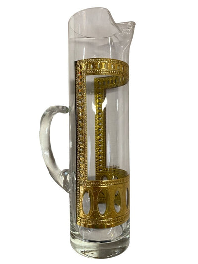 MCM Culver 22K Gold Antigua Decanter and Highball Glass Set (Set of 7)