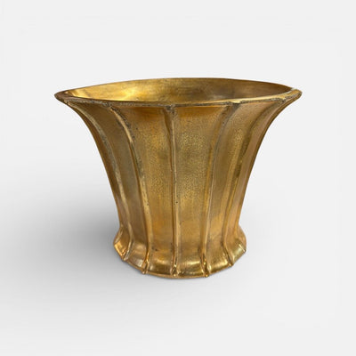 Antique Metal Gold Flowerpot Large