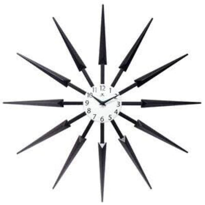 Midcentury/Modern Starburst Dark Brown Wall Clock 24.5 Inch