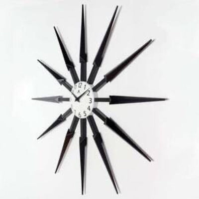Midcentury/Modern Starburst Dark Brown Wall Clock 24.5 Inch