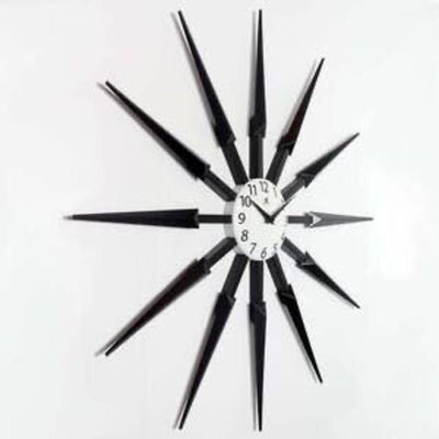 Midcentury/Modern Starburst Dark Brown Wall Clock 24.5 Inch