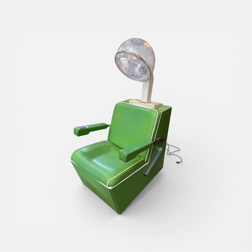 Vintage Helene Curtis Electric Green Salon Hair Dryer Chair