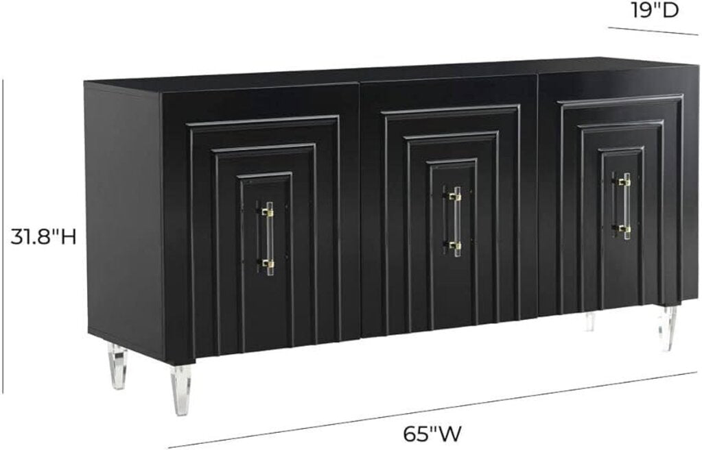 Modern Black Lacquer Buffet