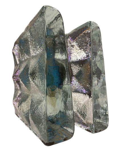 Blenko Pair of Mid Century Diamond Bookends (Set of 2)