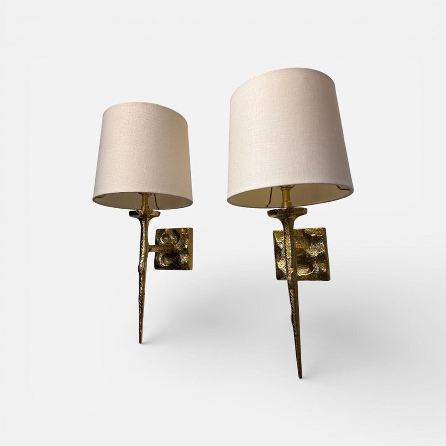 PAIR Franz Wall Sconce Brutalist Brass  - Mint/New (Set of 2)