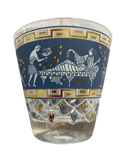 Vintage Cera Glass Etruscan Frieze Set of 4 Tumblers