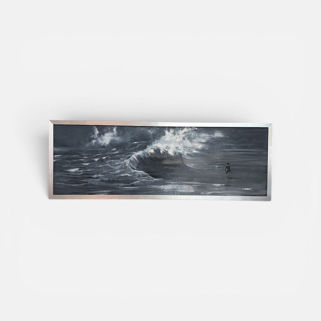 Italian Listed Artist of Note: Claudio Minnoni "My Wave" Original Abstract Artwork 2010 (Claudio Monnini, 21"Hx1"Dx59.5"W)