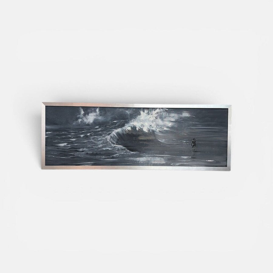 Italian Listed Artist of Note: Claudio Minnoni "My Wave" Original Abstract Artwork 2010 (Claudio Monnini, 21"Hx1"Dx59.5"W)