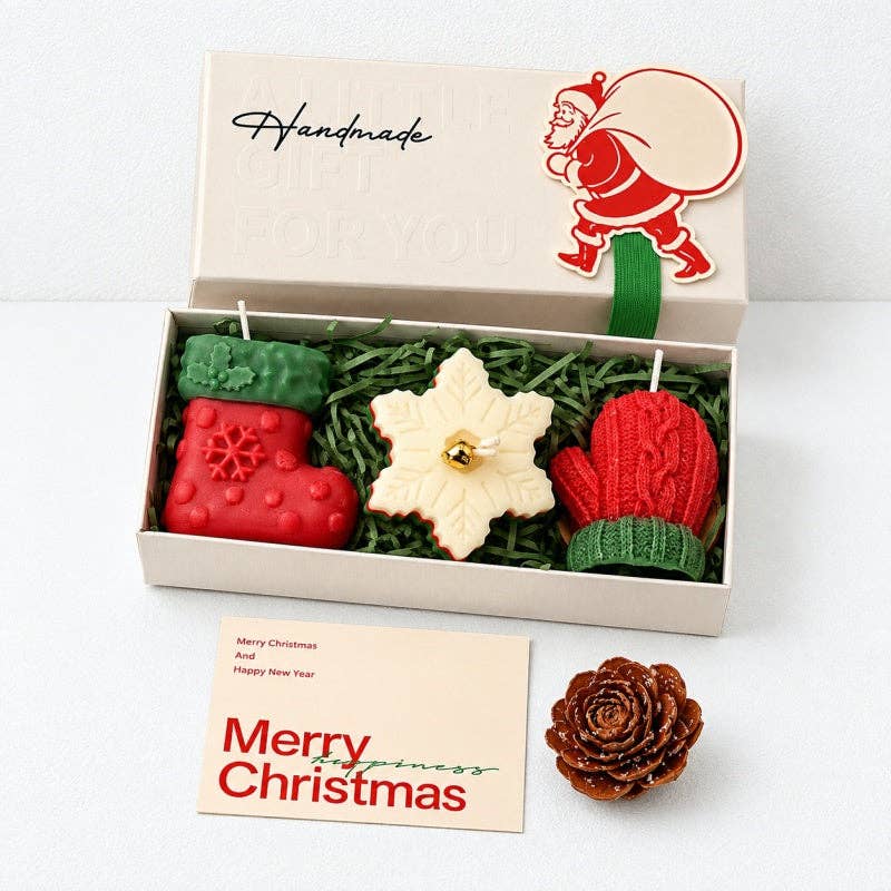 CouldNook Christmas Candle Gift Set - Sculpted Trio Box: Style5 / F