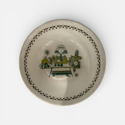 Mid Century "Figgjo Flint Norway" Desert Bowl in the "Market" pattern