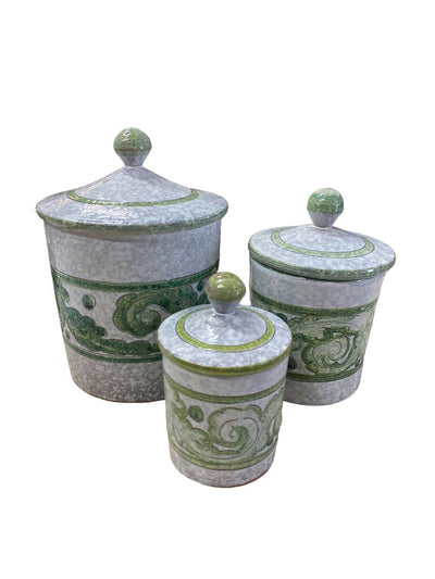 Mid Century Italian Trio of Ceramic Canisters (Set of 3)
