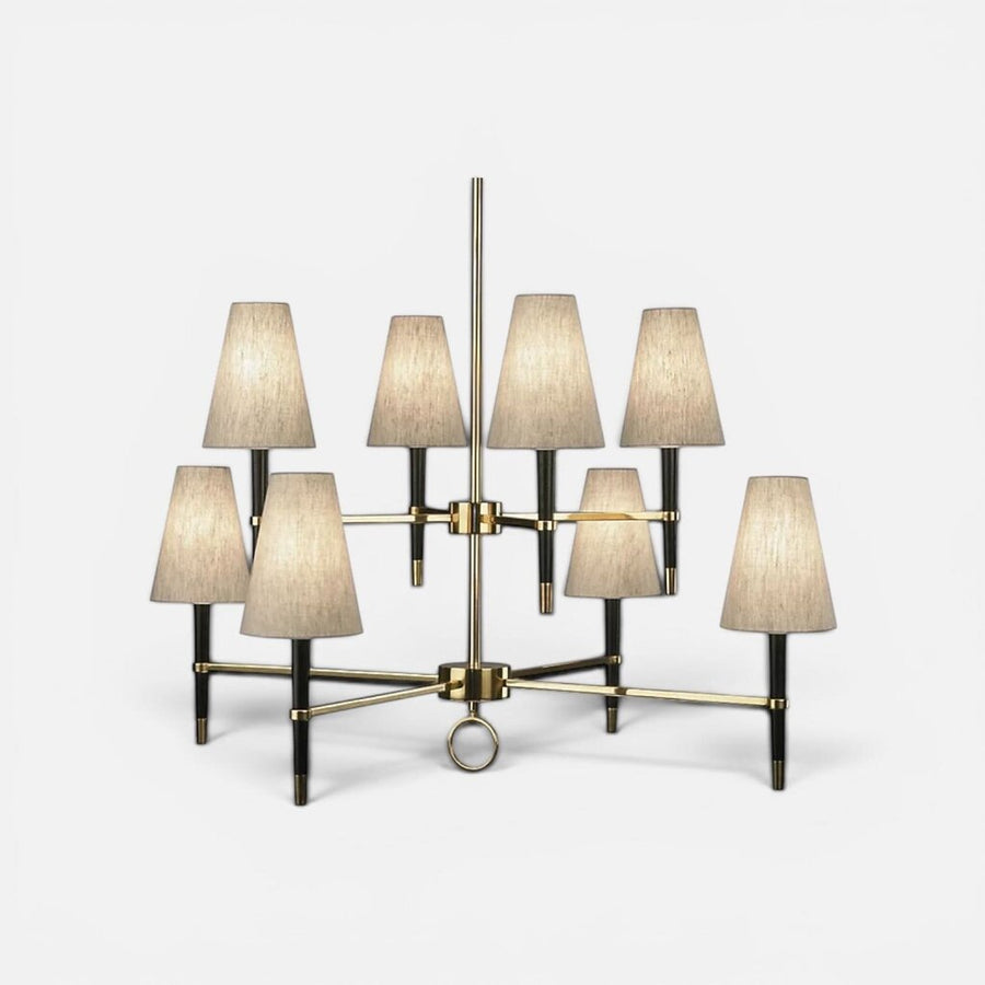 Jonathan Adler Brass and Ebony Chandelier