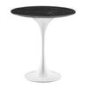Tulip 20" Side Table White/Black Marble