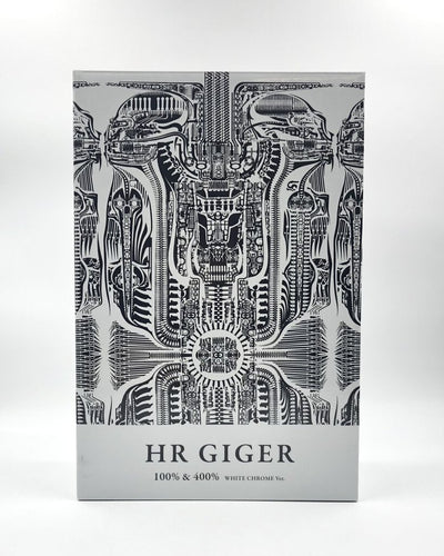 MEDICOM H.R. GIGER WHITE CHROME VER. 100% 400% BEARBRICK FIGURE SET
