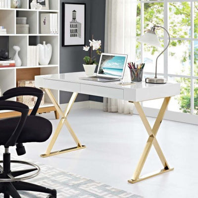 Celia Desk with Gold Base