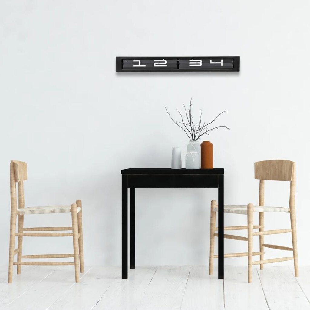 Timeline Black on Black Clock and Floating Shelf