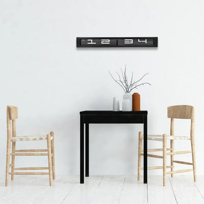 Timeline Black on Black Clock and Floating Shelf