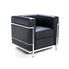 Replica Le Corbusier Cube Chair Leather Black W 30" x D 28" x H 26"