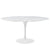 Tulip Table Dining / 60" Round / Faux Marble / White Base