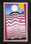Victor Vasarely "Sunbather" 1982 Signed and Numbered 171 / 250 Serigraph on Black Paper