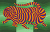 Victor Vaserly "Two Tigers (Green)," 1980, Signed and Numbered 10 / 150 Serigraph on Silver Paper