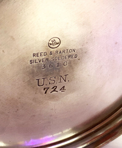 Reed & Barton US Navy Silver Soldered Chocolate / Coffee Pot