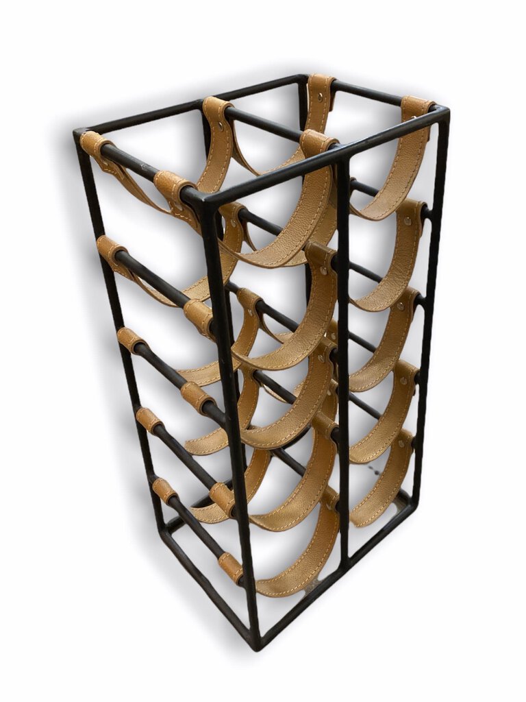 Arthur Umanoff Iron & Leather Wine Rack