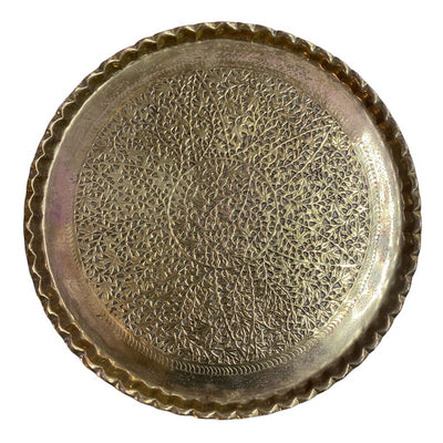 Moroccan Pierced Brass Circular Tray 30.5"