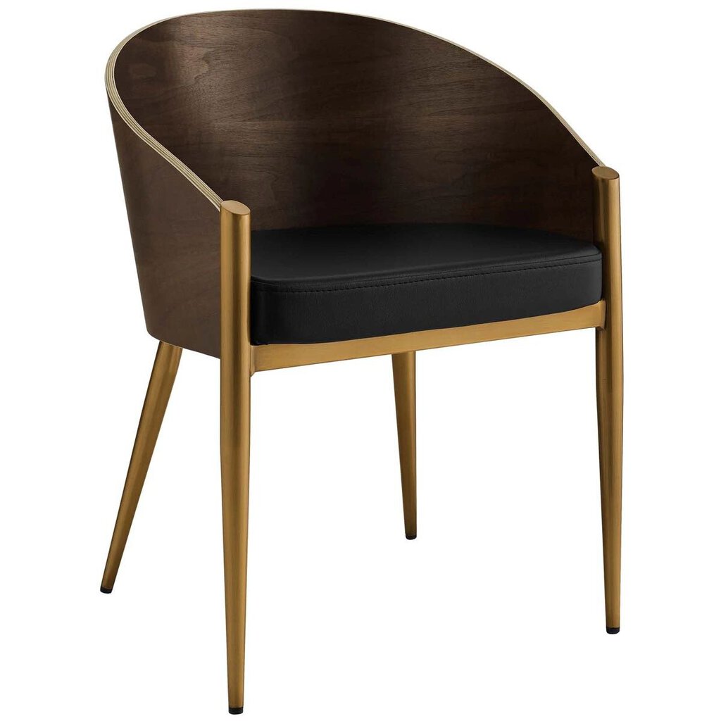 Barrel Dining Wood Armchair Gold