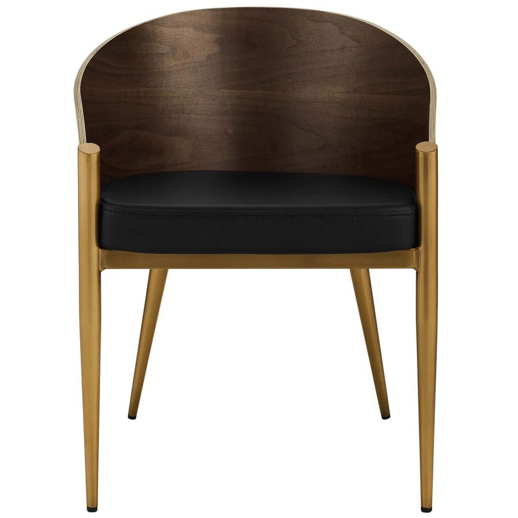 Barrel Dining Wood Armchair Gold