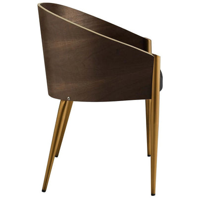 Barrel Dining Wood Armchair Gold