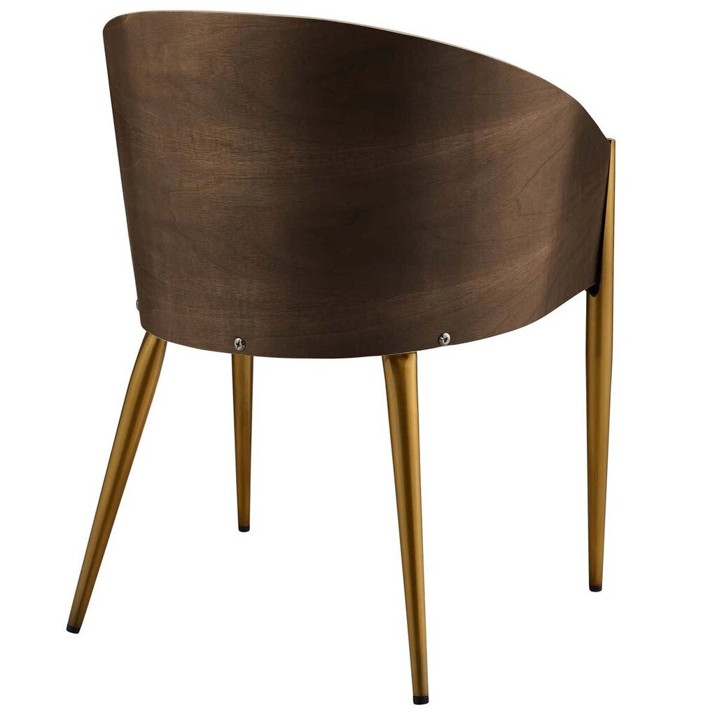 Barrel Dining Wood Armchair Gold