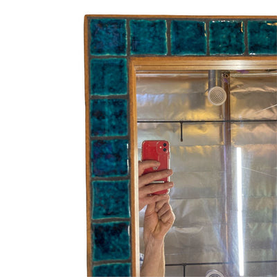 Danish Modern Teak Ceramic Tile Mirror, 1960's