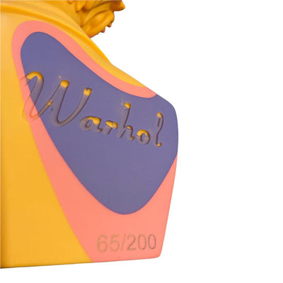 Andy Warhol Limited Edition 12" Bust Orange Camouflage Vinyl Art Sculpture