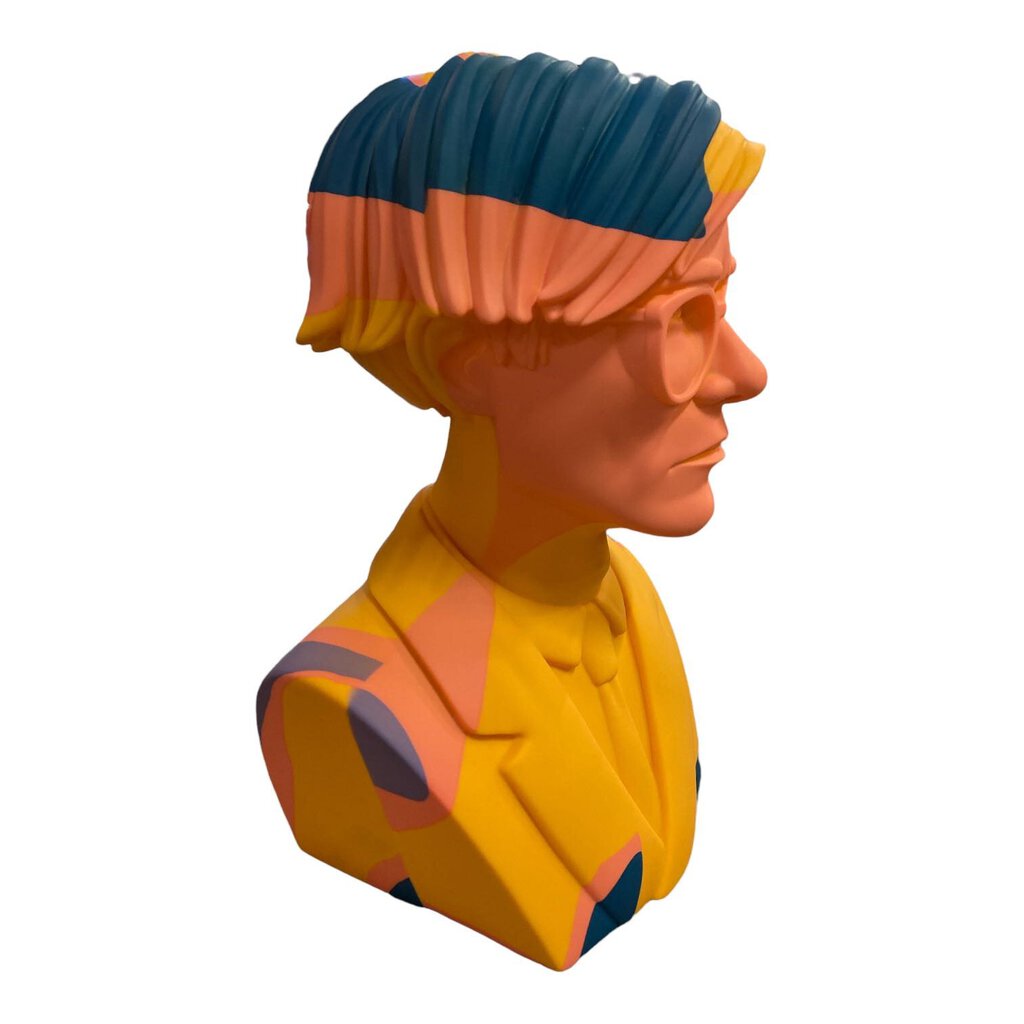 Andy Warhol Limited Edition 12" Bust Orange Camouflage Vinyl Art Sculpture