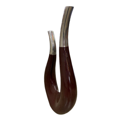 Abstract Chrome & Lacquer Flower Vase