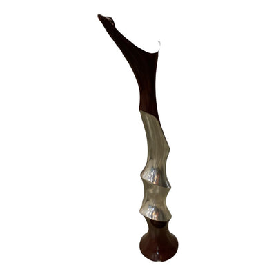 Abstract Tall Chrome & Lacquer Flower Vase
