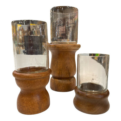 Danish Modern Teak Trio of Candleholder