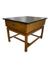 Vintage American of Martinsville Oak Black Top Side Table
