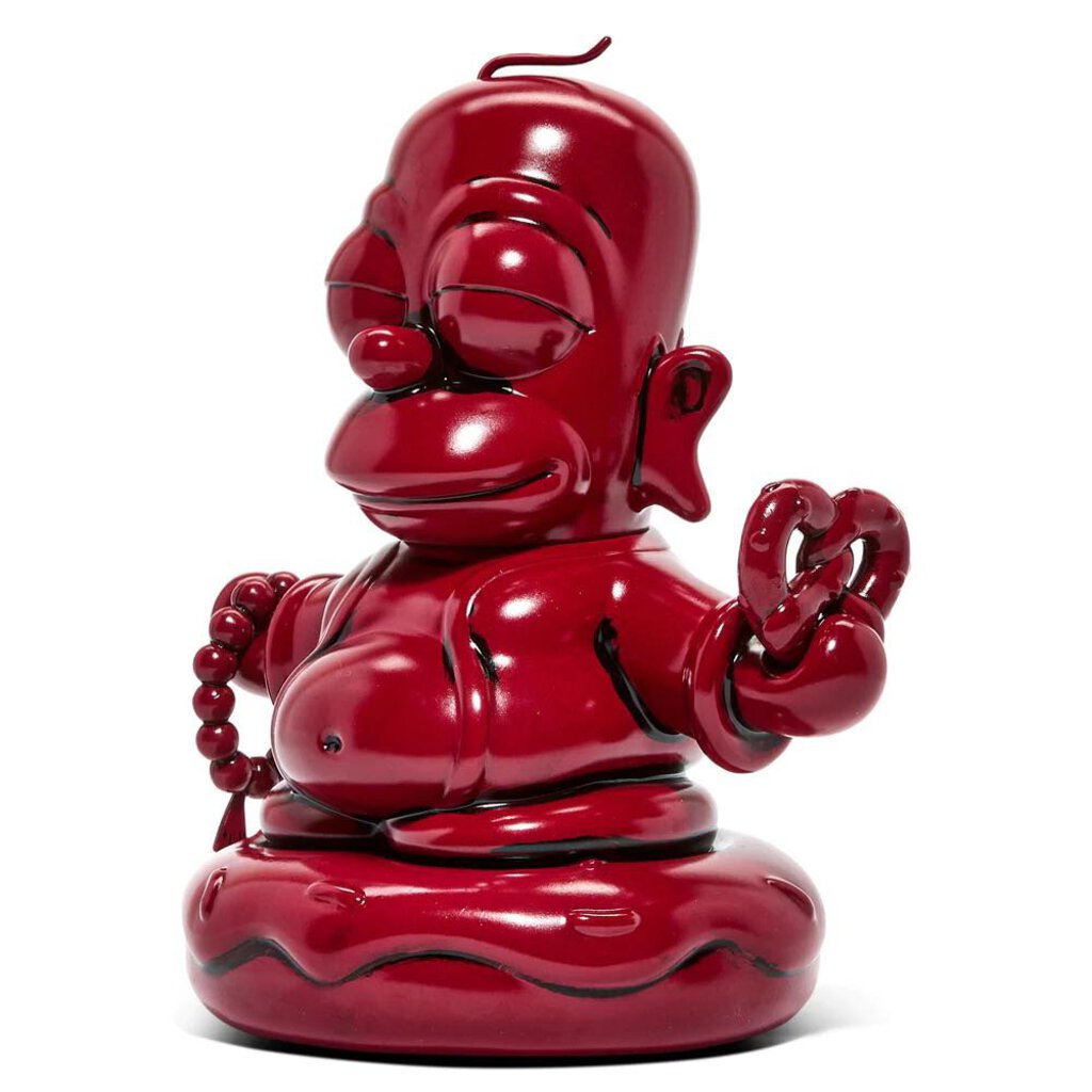 The Simpsons 7" Homer Buddha - Vinyl Figure- Vermillion Red Edition