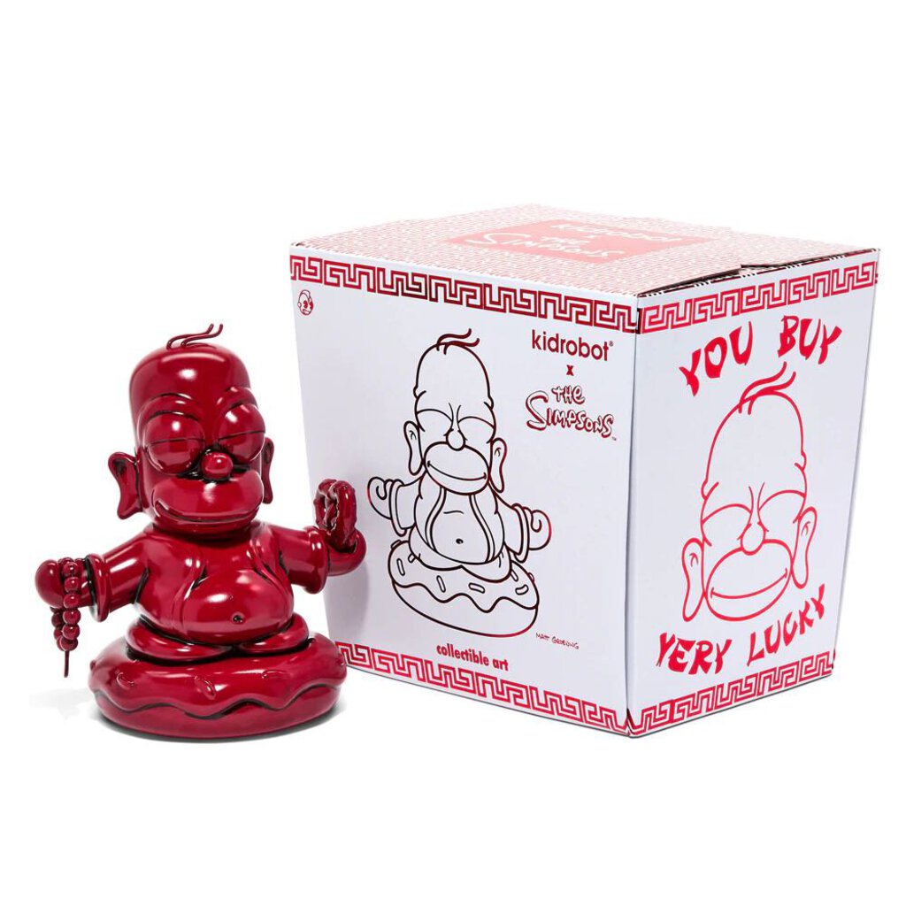 The Simpsons 7" Homer Buddha - Vinyl Figure- Vermillion Red Edition