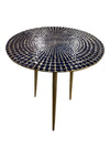 Brass and Blue Enamel Side Table