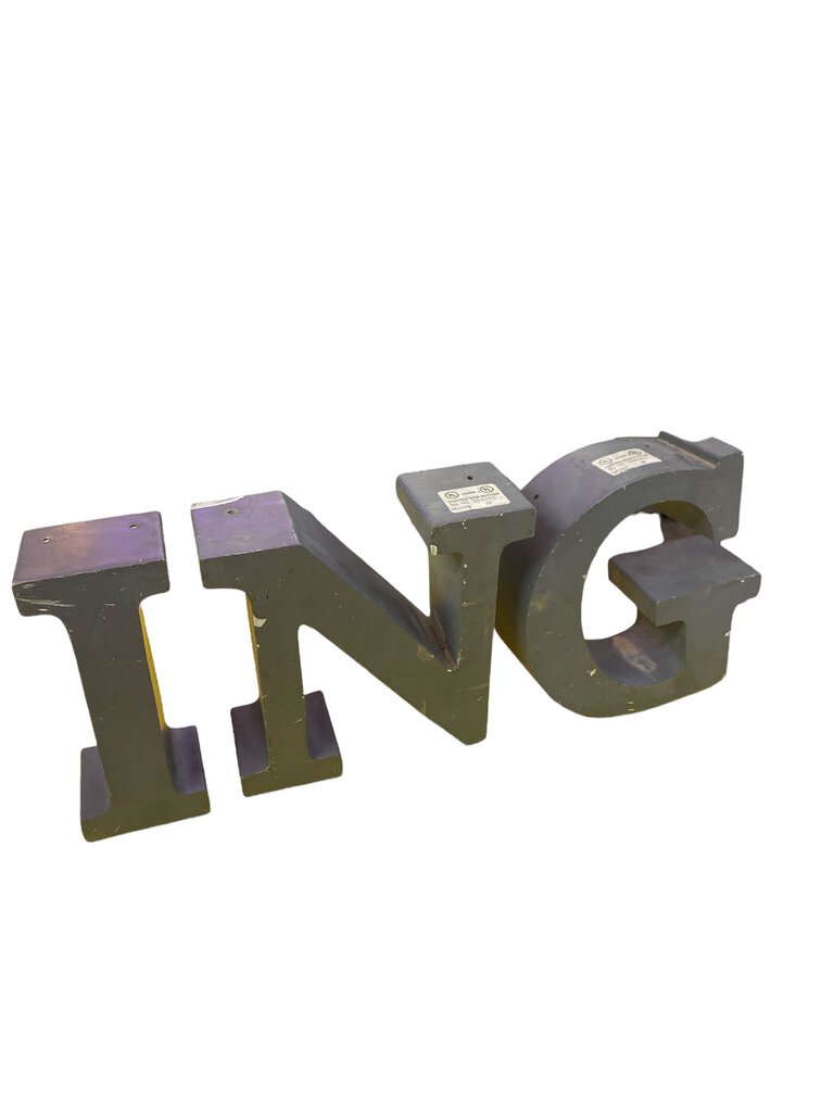 Vintage Channel Letter H 8.5" Gray