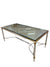Mid Century Stainless & Brass Glass Top Coffee Table