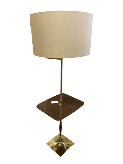 Laurel Brass and Walnut Floor Lamp