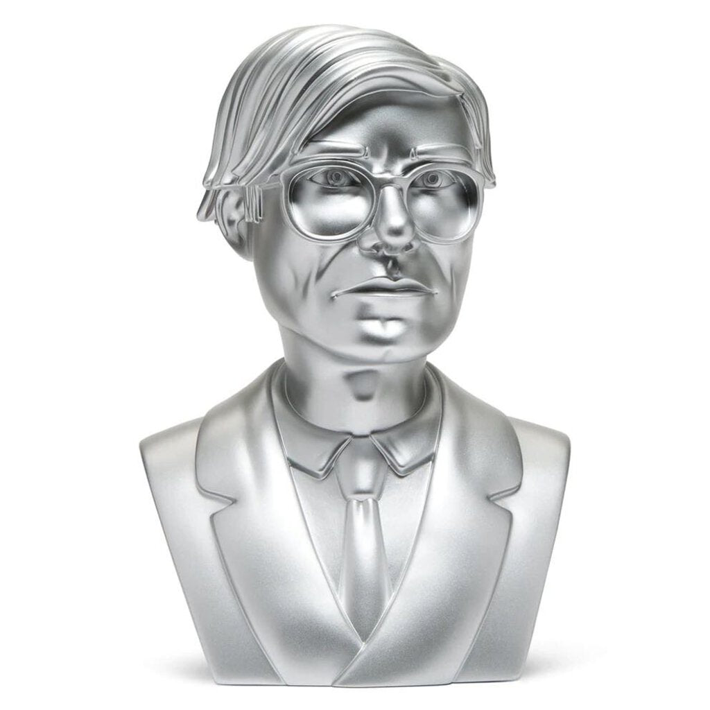 ANDY WARHOL LIMITED EDITION 12" BUST SILVER VINYL ART SCULPTURE